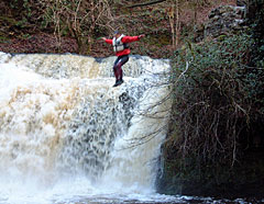 Adventure activity group canyoning in Wales