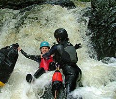 Gorge walking in Brecon Beacons
